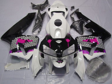05-06 Rosa Splatter Auf Glanz Schwarz Honda CBR600RR Motorrad Verkleidungen