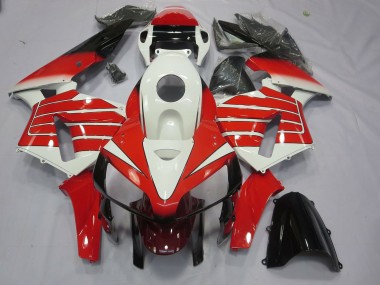 05-06 Rot & Weißer Breiter Streifen Honda CBR600RR Motorrad Verkleidungen