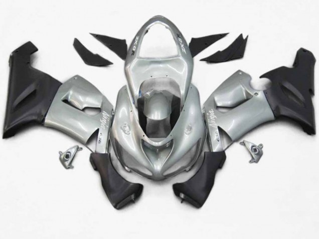 05-06 Silber Schwarz Matt Kawasaki ZX6R Motorrad Verkleidungen 05-06 Silber Schwarz Matt Kawasaki ZX6R Motorrad Verkleidungen