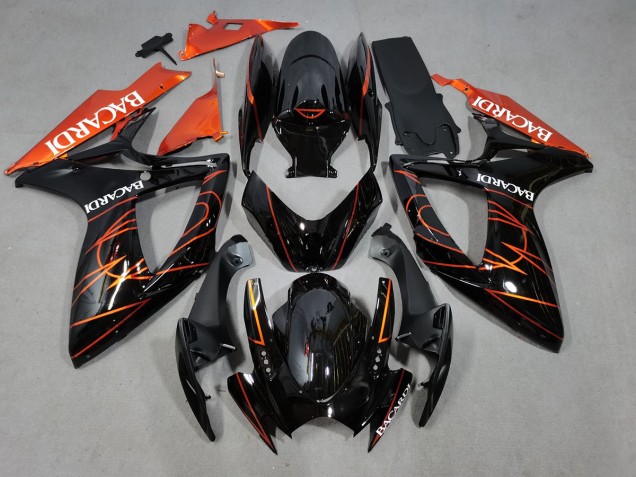 06-07 Bacardi Schwarz & Orange Suzuki GSXR 600-750 Motorrad Verkleidungen 06-07 Bacardi Schwarz & Orange Suzuki GSXR 600-750 Motorrad Verkleidungen