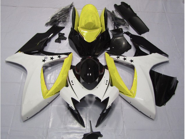 06-07 Gelber Stern Suzuki GSXR 600-750 Motorrad Verkleidungen