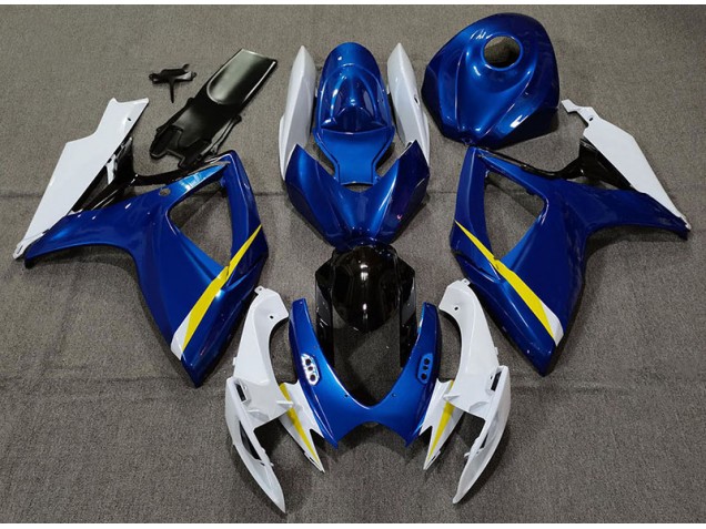 06-07 Glänzend Blau Weiß & Gelb Suzuki GSXR 600-750 Motorrad Verkleidungen