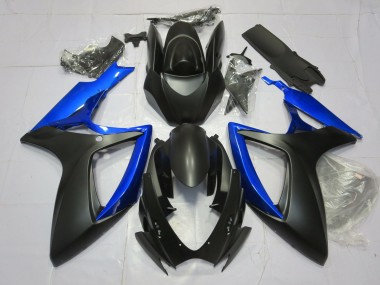 06-07 Glänzend Blau & Matt Schwarz Suzuki GSXR 600-750 Motorrad Verkleidungen