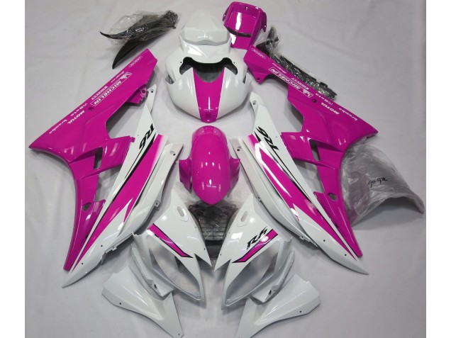 06-07 Glänzend Weiß & Pink Yamaha R6 Motorrad Verkleidungen 06-07 Glänzend Weiß & Pink Yamaha R6 Motorrad Verkleidungen