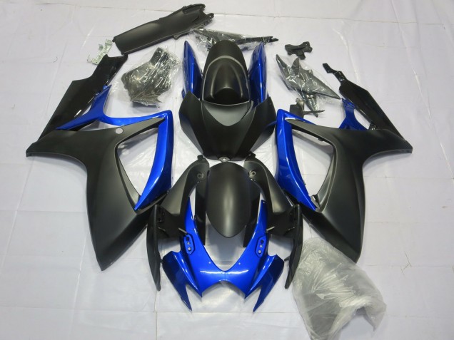 06-07 Matt Schwarz Glänzend Blau Suzuki GSXR 600-750 Motorrad Verkleidungen 06-07 Matt Schwarz Glänzend Blau Suzuki GSXR 600-750 Motorrad Verkleidungen