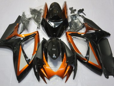 06-07 Orange Glänzend & Schwarz Suzuki GSXR 600-750 Motorrad Verkleidungen