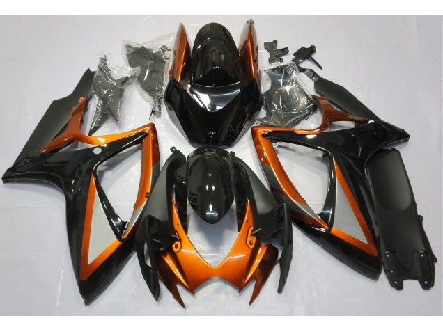 06-07 Orange Glänzend & Schwarz Suzuki GSXR 600-750 Motorrad Verkleidungen 06-07 Orange Glänzend & Schwarz Suzuki GSXR 600-750 Motorrad Verkleidungen
