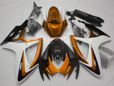 06-07 Orange & Weiß Ohne Abzeichen Suzuki GSXR 600-750 Motorrad Verkleidungen