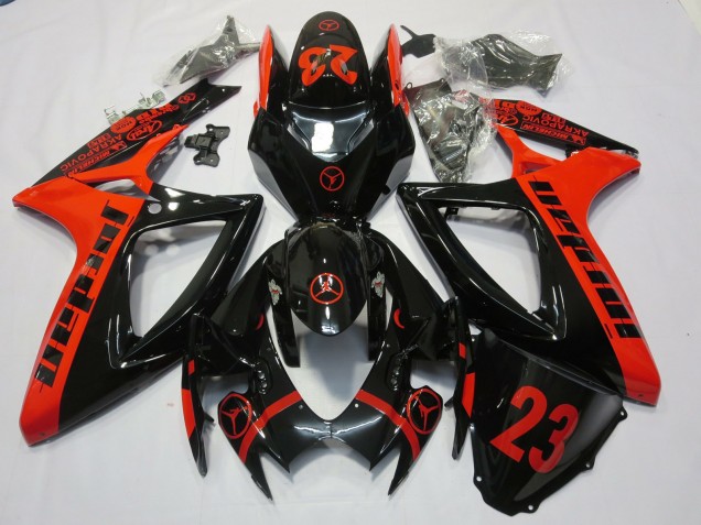 06-07 Rot Jordan Suzuki GSXR 600-750 Motorrad Verkleidungen 06-07 Rot Jordan Suzuki GSXR 600-750 Motorrad Verkleidungen
