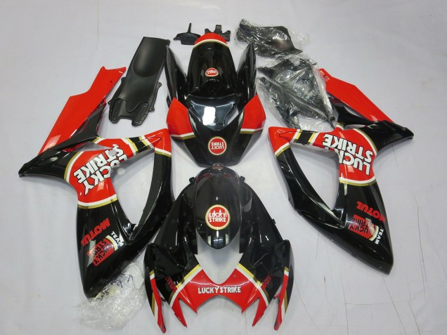 06-07 Rot Lucky Strike Suzuki GSXR 600-750 Motorrad Verkleidungen 06-07 Rot Lucky Strike Suzuki GSXR 600-750 Motorrad Verkleidungen