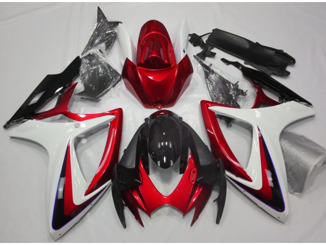 06-07 Rot & Weiß Ohne Abzeichen Suzuki GSXR 600-750 Motorrad Verkleidungen