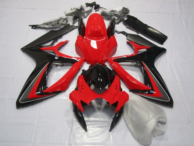 06-07 Rot Schwarz & Grau Suzuki GSXR 600-750 Motorrad Verkleidungen