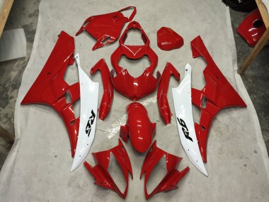 06-07 Rot & Weiß Yamaha R6 Motorrad Verkleidungen