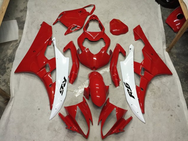 06-07 Rot & Weiß Yamaha R6 Motorrad Verkleidungen 06-07 Rot & Weiß Yamaha R6 Motorrad Verkleidungen