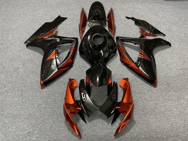 06-07 Schwarz & Gebranntes Orange Suzuki GSXR 600-750 Motorrad Verkleidungen 06-07 Schwarz & Gebranntes Orange Suzuki GSXR 600-750 Motorrad Verkleidungen