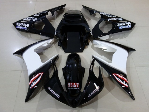 06-07 Schwarz Glänzend & Logos Yamaha R6 Motorrad Verkleidungen 06-07 Schwarz Glänzend & Logos Yamaha R6 Motorrad Verkleidungen