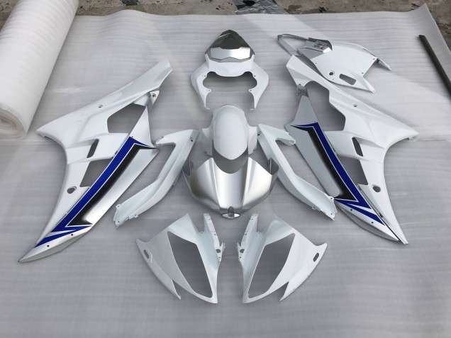 06-07 Silber & Blau Yamaha R6 Motorrad Verkleidungen 06-07 Silber & Blau Yamaha R6 Motorrad Verkleidungen