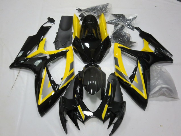 06-07 Silber & Schwarz Gelb Suzuki GSXR 600-750 Motorrad Verkleidungen 06-07 Silber & Schwarz Gelb Suzuki GSXR 600-750 Motorrad Verkleidungen