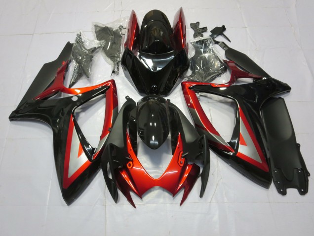 06-07 Tiefrot Schwarz Suzuki GSXR 600-750 Motorrad Verkleidungen 06-07 Tiefrot Schwarz Suzuki GSXR 600-750 Motorrad Verkleidungen