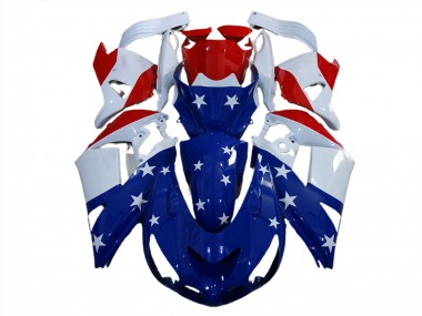 06-11 Amerikanische Flagge Kawasaki ZX14R Motorrad Verkleidungen