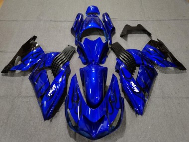 06-11 Blau Glänzend Kawasaki ZX14R Motorrad Verkleidungen