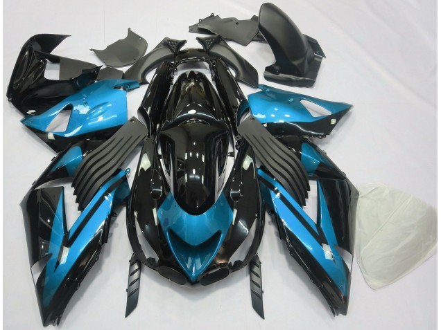 06-11 Hellblau & Schwarz Schlicht Kawasaki ZX14R Motorrad Verkleidungen 06-11 Hellblau & Schwarz Schlicht Kawasaki ZX14R Motorrad Verkleidungen
