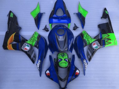 07-08 Blauer & Grüner Hai Honda CBR600RR Motorrad Verkleidungen