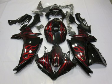 07-08 Rot Flamme Yamaha R1 Motorrad Verkleidungen