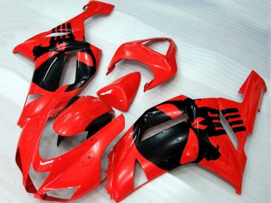 07-08 Rot Totenkopf Kawasaki ZX6R Motorrad Verkleidungen