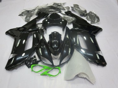 07-08 Schwarz-Grün Glänzend Kawasaki ZX6R Motorrad Verkleidungen
