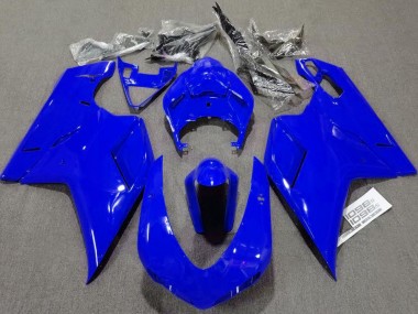 07-14 Schlichte Glänzend Blau Ducati 848 1098 1198 Motorrad Verkleidungen