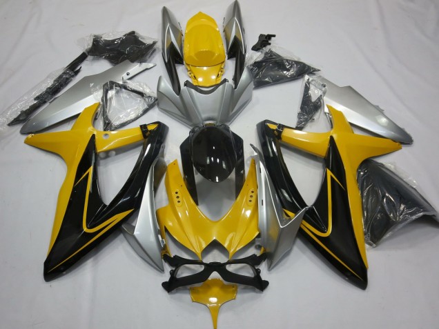 08-10 Gelb Schwarz & Silber Suzuki GSXR 600-750 Motorrad Verkleidungen 08-10 Gelb Schwarz & Silber Suzuki GSXR 600-750 Motorrad Verkleidungen