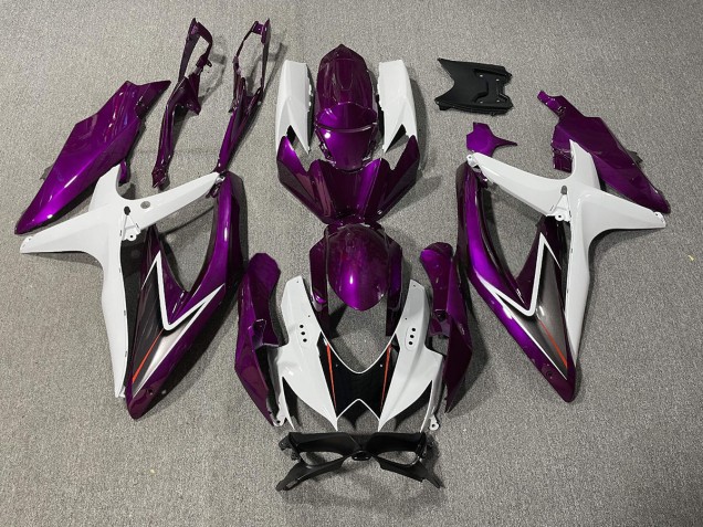 08-10 Glanz Lila & Weiß Suzuki GSXR 600-750 Motorrad Verkleidungen 08-10 Glanz Lila & Weiß Suzuki GSXR 600-750 Motorrad Verkleidungen