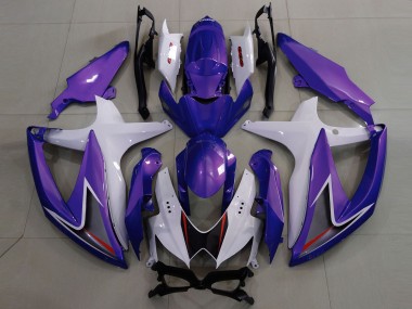 08-10 Glanz Lila & Weiß Suzuki GSXR 600-750 Motorrad Verkleidungen