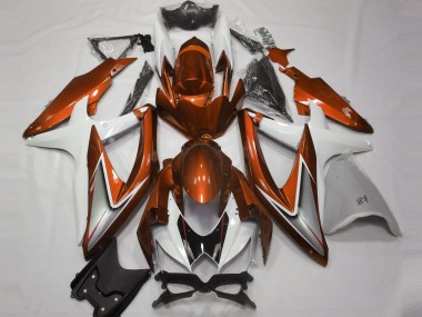 08-10 Orange Glänzend & Weiß Suzuki GSXR 600-750 Motorrad Verkleidungen