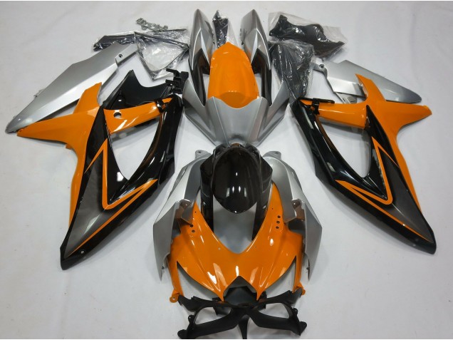 08-10 Orange & Silber Suzuki GSXR 600-750 Motorrad Verkleidungen