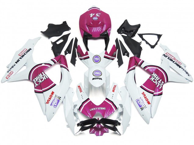 08-10 Pink 34 Lucky Strike Suzuki GSXR 600-750 Motorrad Verkleidungen