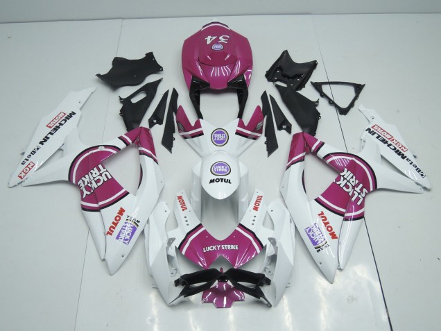 08-10 Pink Lucky Strike Suzuki GSXR 600-750 Motorrad Verkleidungen