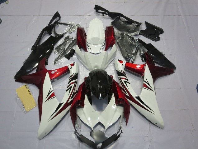 08-10 Rot Weiß Schwarz Suzuki GSXR 600-750 Motorrad Verkleidungen