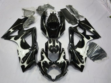 08-10 Schwarz-Weiß-Design Suzuki GSXR 600-750 Motorrad Verkleidungen