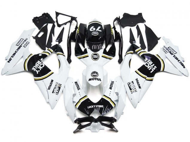 08-10 Schwarz Lucky Strike 79 Suzuki GSXR 600-750 Motorrad Verkleidungen