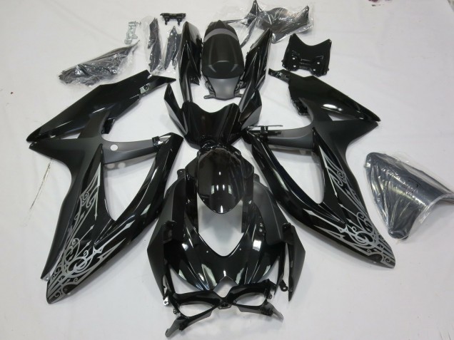 08-10 Silber & Schwarz Suzuki GSXR 600-750 Motorrad Verkleidungen
