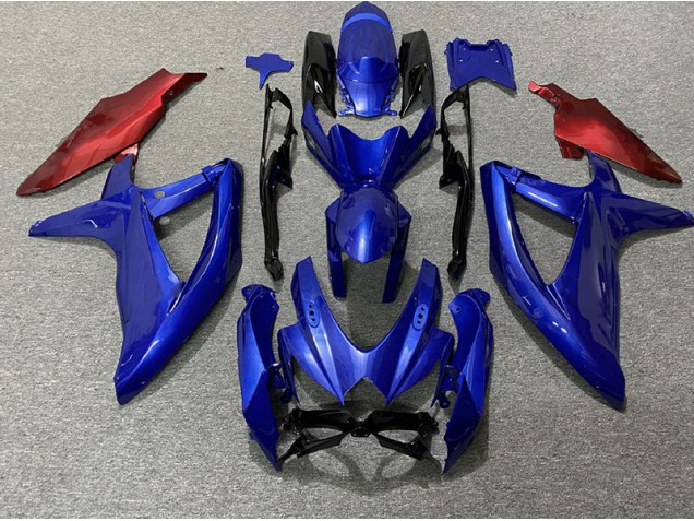 08-10 Tiefes Blau & Rot Suzuki GSXR 600-750 Motorrad Verkleidungen