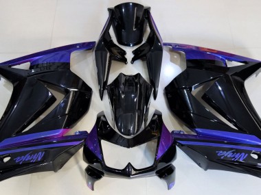 08-12 Schwarz Glänzend & Blau Kawasaki Ninja 250 Motorrad Verkleidungen