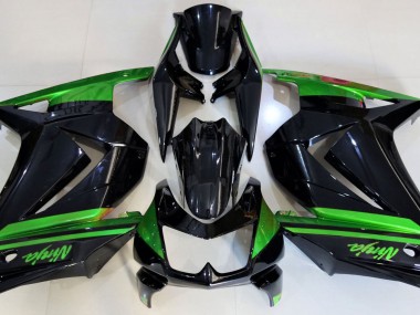 08-12 Schwarz Glänzend & Grün Kawasaki Ninja 250 Motorrad Verkleidungen