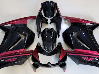 08-12 Schwarz Glänzend & Rot Kawasaki Ninja 250 Motorrad Verkleidungen