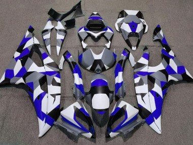 08-16 Blau Camo Uni Yamaha R6 Motorrad Verkleidungen