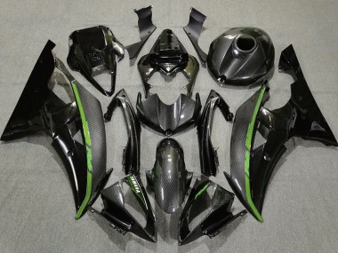 08-16 Kohlefaser & Grün Yamaha R6 Motorrad Verkleidungen