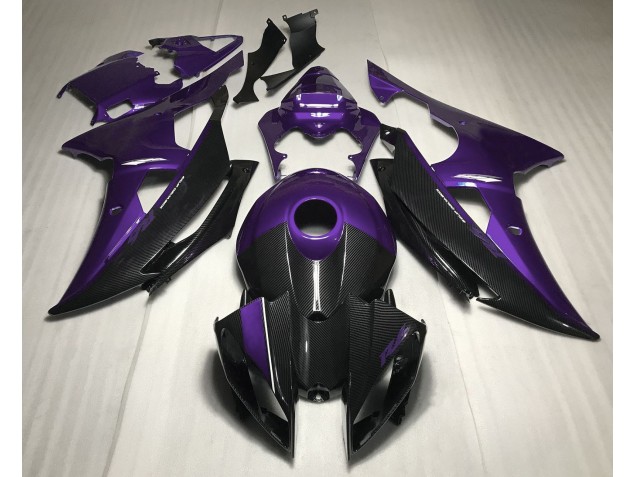 08-16 Lila Mit Carbonfaser-Stil Yamaha R6 Motorrad Verkleidungen 08-16 Lila Mit Carbonfaser-Stil Yamaha R6 Motorrad Verkleidungen