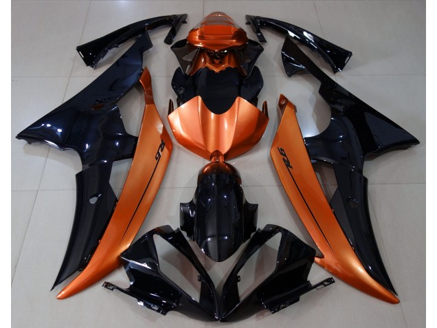 08-16 Schwarz Glänzend & Hellorange Yamaha R6 Motorrad Verkleidungen 08-16 Schwarz Glänzend & Hellorange Yamaha R6 Motorrad Verkleidungen